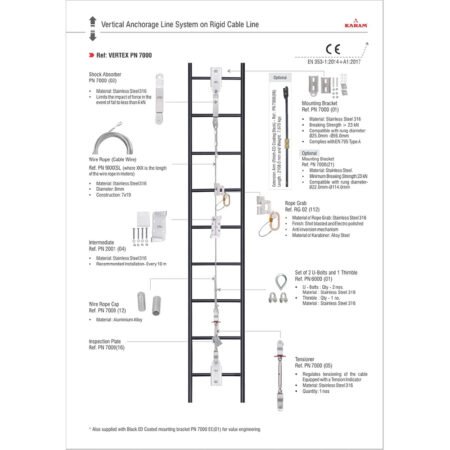 Second image of Vertical Fixed Life Line System - PN 7000