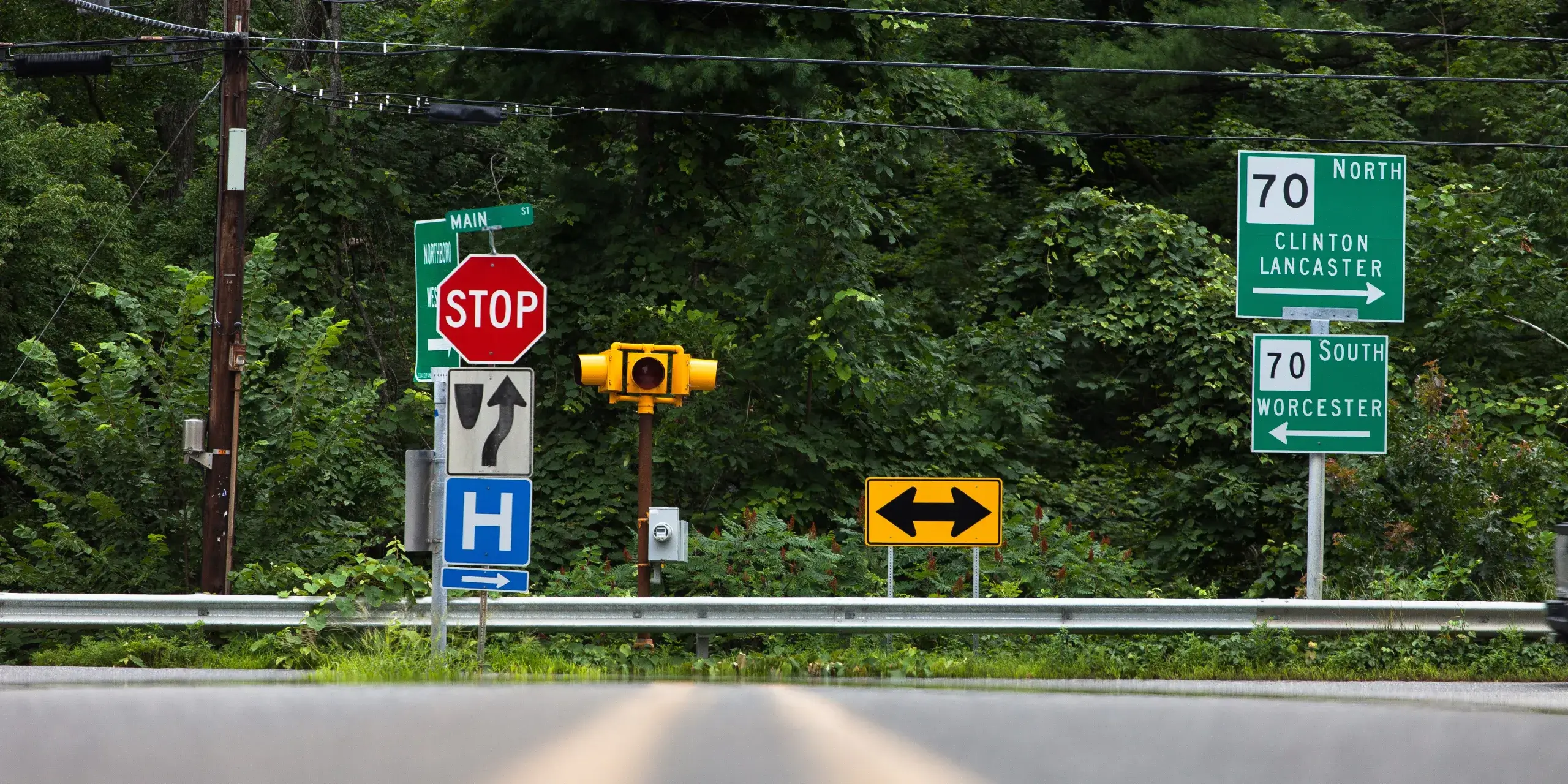 low-angle-shot-of-traffic-signs-and-symbols-on-the-2023-11-27-05-19-15-utc