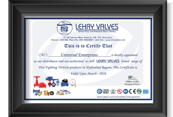 Lehry Valves Authorized Distributor Dealer Supplier in Telangana Hyderabad and Andhra Pradesh